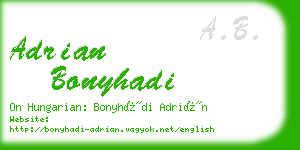 adrian bonyhadi business card